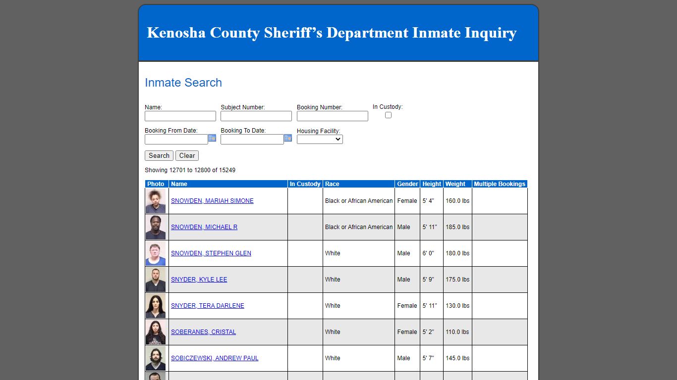 Inmate Search